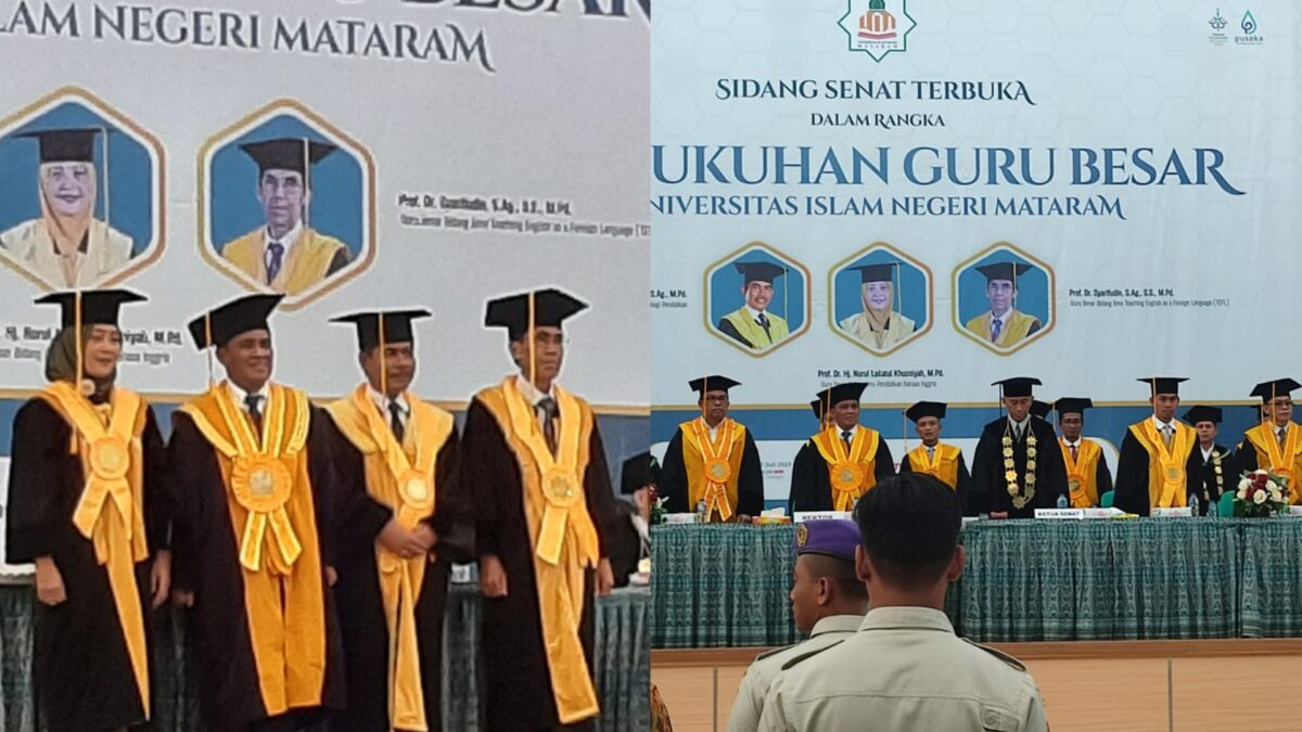 Pengukuhan Tiga Guru Besar dari Fakultas Tarbiyah dan Keguruan (FTK) Oleh Rektor UIN Mataram