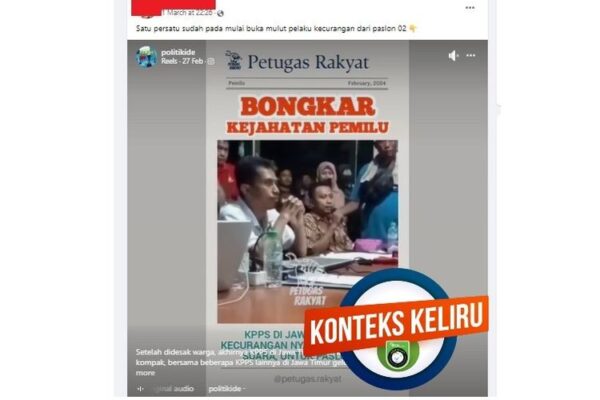 [HOAKS] Video KPPS di Jawa Timur Akui Gelembungkan Suara Paslon 2