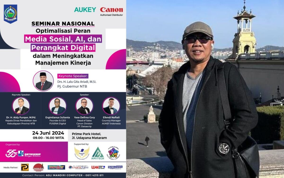 Seminar Teknologi Digital dan AI di Lombok Kolaborasi Amitech, Canon dan Aukey