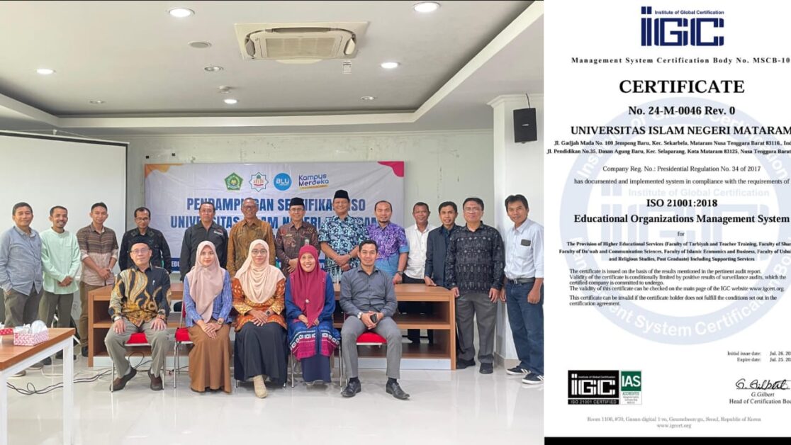 Universitas Islam Negeri Mataram Memperoleh ISO oleh IGC
