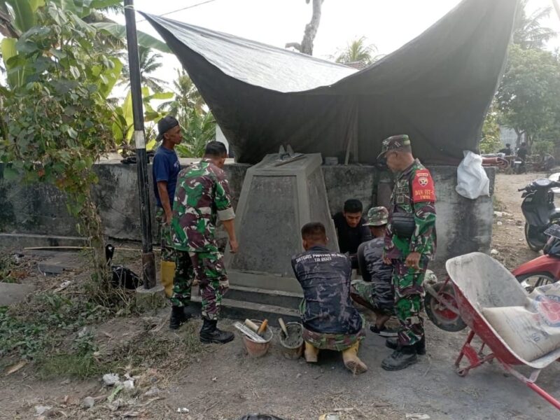 Prasasti Tugu TMMD ke 121 Dibangun Kodim 1615 Lotim di Desa Loyok